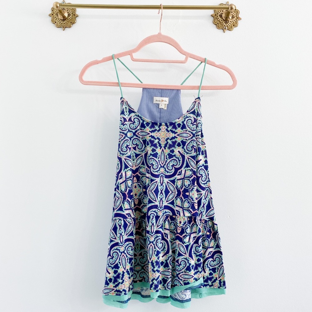 Meadow Rue Nuria Peplum Swing Paisley Tank